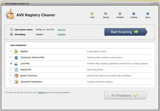AVS registry cleaner