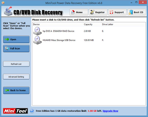 CD/DVD disk recovery