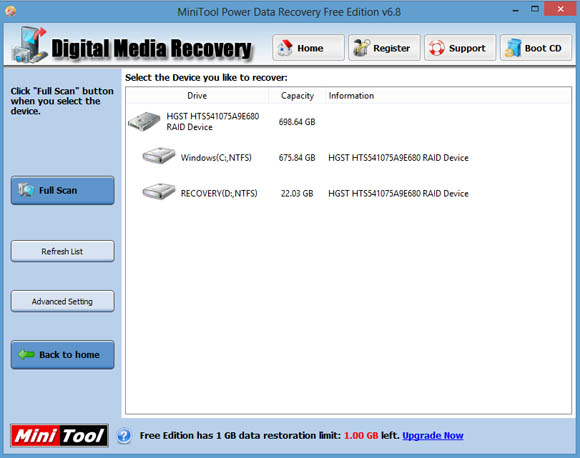 Digital media recovery