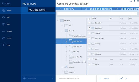 Configuring backups