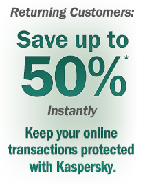 55% off Kaspersky renewals promo offers